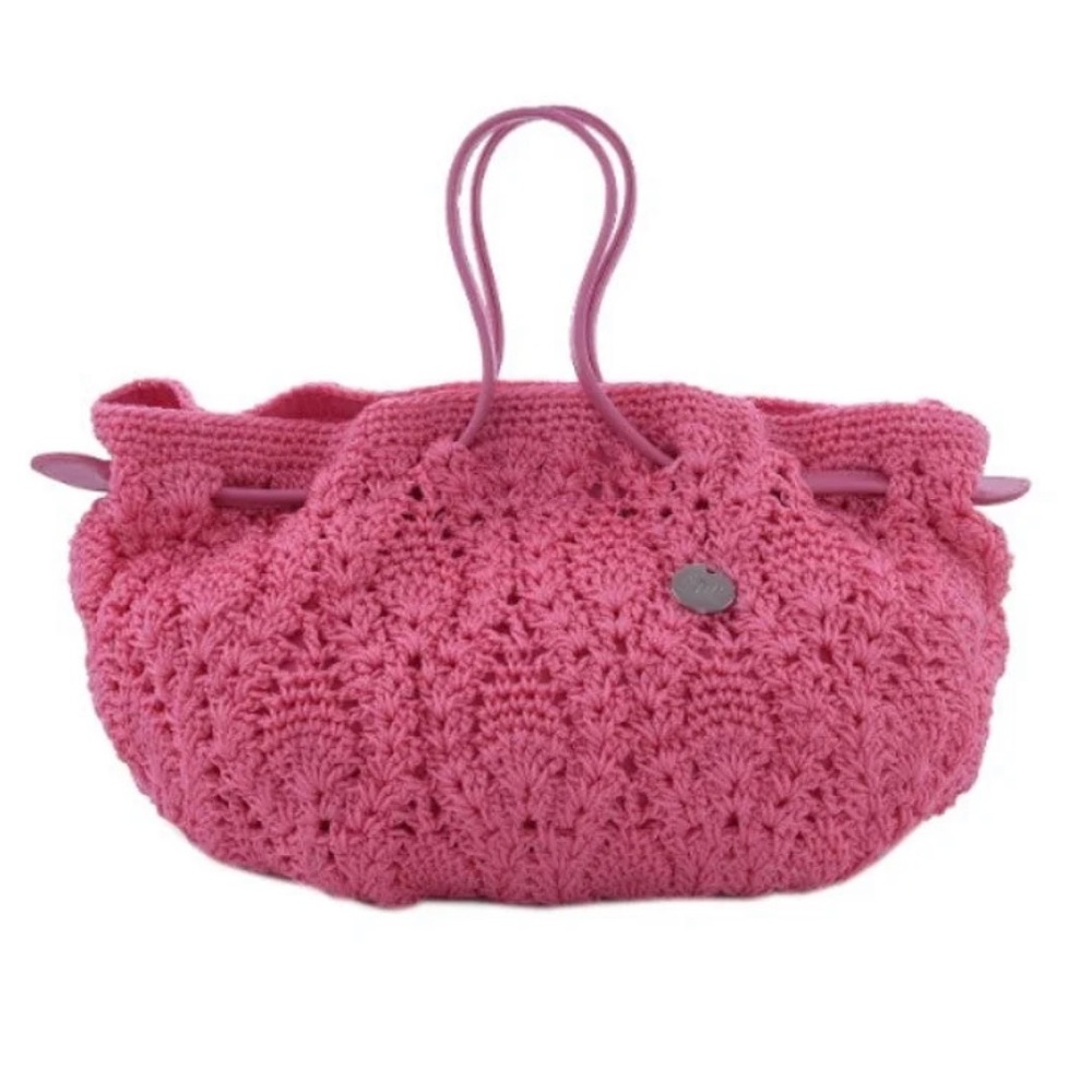 Dowa Pink Crochet Handbag Purse